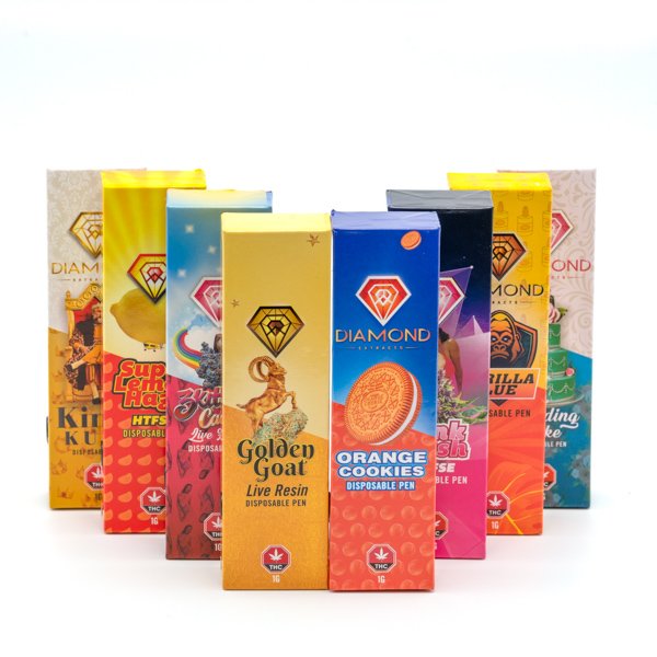 THC Vape Pen – Golden Goat Live Resin 1000mg THC Vape - Image 2